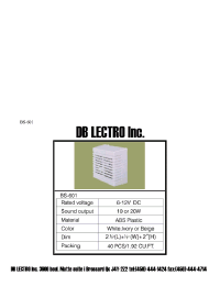 Datasheet BS-601 manufacturer DB Lectro