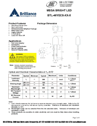 Datasheet BTL-46YECS-XX-X manufacturer DB Lectro