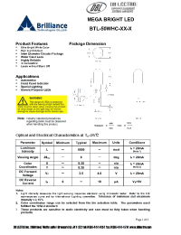 Datasheet BTL-50WHC-YW-V manufacturer DB Lectro