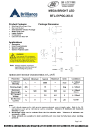 Datasheet BTL-51PGC-G7-T manufacturer DB Lectro
