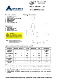 Datasheet BTL-51WHC-YW-V manufacturer DB Lectro