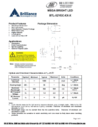 Datasheet BTL-52YEC-XX-P manufacturer DB Lectro