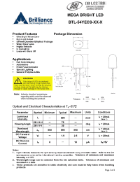 Datasheet BTL-54YECS-XX-M manufacturer DB Lectro