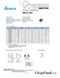 Datasheet MPL73-R47 manufacturer Delta