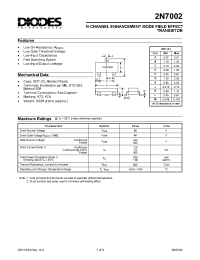 Datasheet 2N7002 manufacturer Diodes