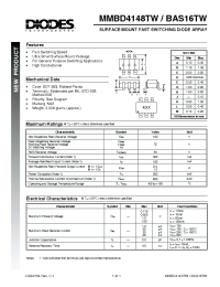 Datasheet BAS16TW manufacturer Diodes