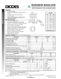 Datasheet BAS21DW-7 manufacturer Diodes