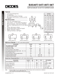 Datasheet BAS40-04T-7 manufacturer Diodes