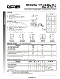 Datasheet BAS40TW/DW-04 manufacturer Diodes
