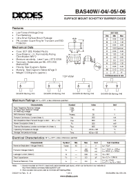 Datasheet BAS40W-04 manufacturer Diodes