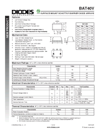 Datasheet BAT40V-7-L manufacturer Diodes