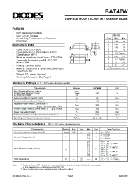 Datasheet BAT46W manufacturer Diodes