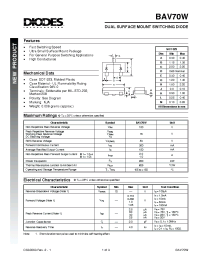 Datasheet BAV70W manufacturer Diodes