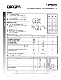 Datasheet BAV99DW-7 manufacturer Diodes