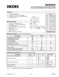 Datasheet BAW56W-7 manufacturer Diodes