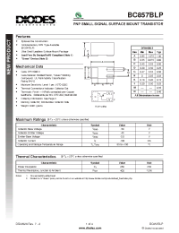 Datasheet BC857BLP-7 manufacturer Diodes