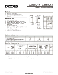 Datasheet BZT52C51-7 manufacturer Diodes