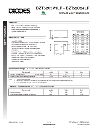 Datasheet BZT52C6V2LP-7 manufacturer Diodes