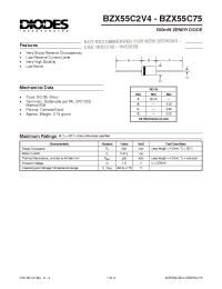 Datasheet BZX55C2V7 manufacturer Diodes