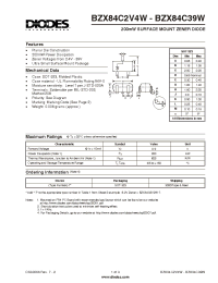 Datasheet BZX84C3V3W manufacturer Diodes