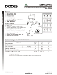 Datasheet DMN601WK-7 manufacturer Diodes