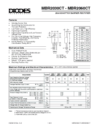 Datasheet MBR2040CT manufacturer Diodes