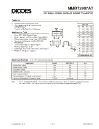 Datasheet MMBT2907AT manufacturer Diodes