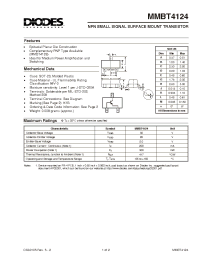 Datasheet MMBT4124-7 manufacturer Diodes