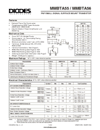 Datasheet MMBTA56-7 manufacturer Diodes
