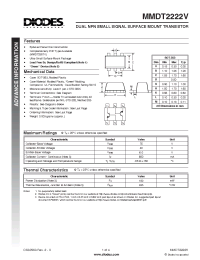 Datasheet MMDT2222V-7 manufacturer Diodes