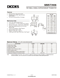 Datasheet MMST3906-7 manufacturer Diodes