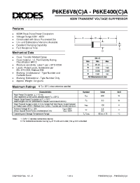 Datasheet P6KE7V5CA manufacturer Diodes