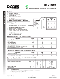 Datasheet SDM10U45 manufacturer Diodes