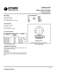 Datasheet DCR0121SF64 manufacturer Dynex