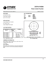Datasheet DCR1374SBA manufacturer Dynex