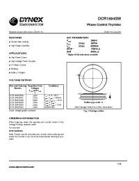 Datasheet DCR1594SW manufacturer Dynex