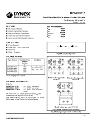 Datasheet MP04DD810-28-W3A manufacturer Dynex