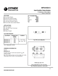 Datasheet MP04HB910-30 manufacturer Dynex