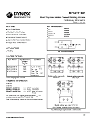 Datasheet MP04TT1400 manufacturer Dynex