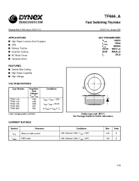 Datasheet TF66606A manufacturer Dynex