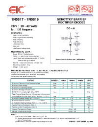Datasheet 1N5818 manufacturer EIC