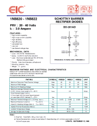 Datasheet 1N5820 manufacturer EIC