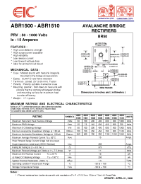 Datasheet ABR1500 manufacturer EIC