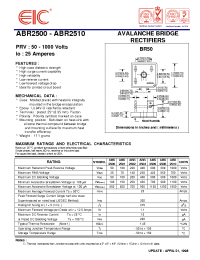 Datasheet ABR2501 manufacturer EIC