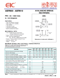 Datasheet ABR600 manufacturer EIC