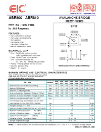 Datasheet ABR802 manufacturer EIC