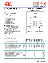 Datasheet AKBL401 manufacturer EIC