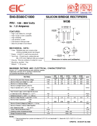 Datasheet B80-C1000 manufacturer EIC