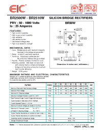 Datasheet BR2508W manufacturer EIC