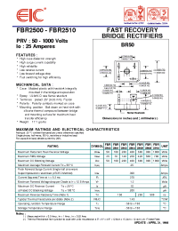 Datasheet FBR2508 manufacturer EIC